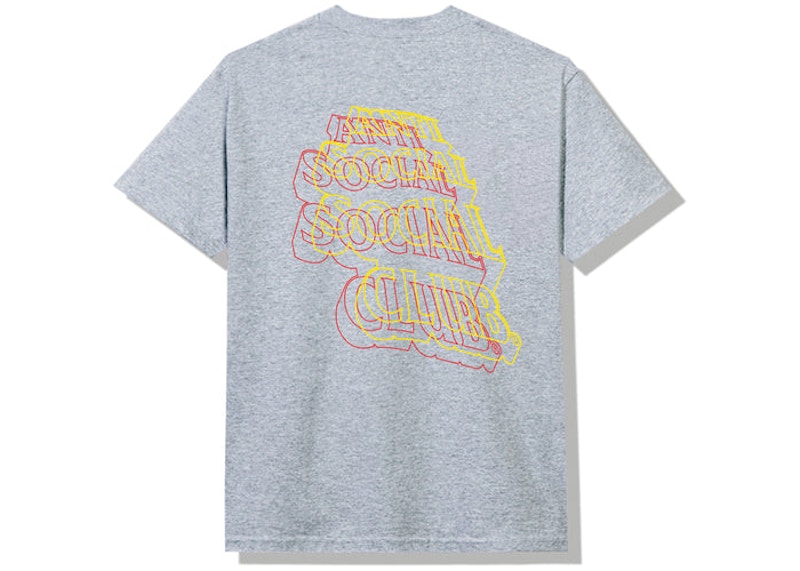Anti Social Social Club Neon Lights And A Lot Of Rain T-shirt Heather Grey