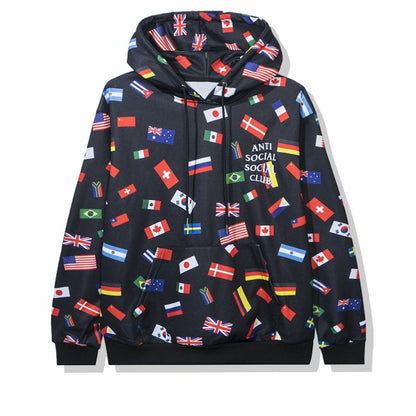 Anti Social Social Club Orlando All Over Flag Hoodie Black
