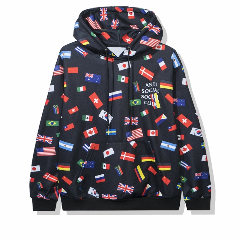 Anti Social Social Club Orlando All Over Flag Hoodie Black