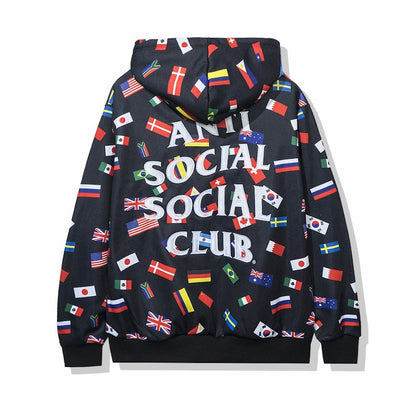 Anti Social Social Club Orlando All Over Flag Hoodie Black