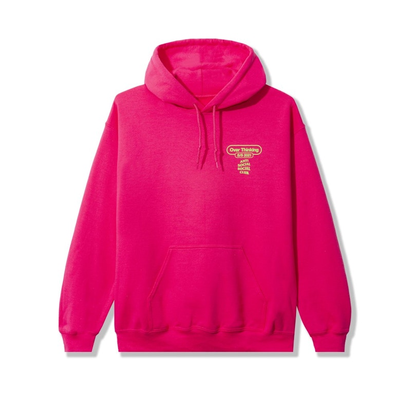 Anti Social Social Club Over Thinking 21 Hoodie Pink