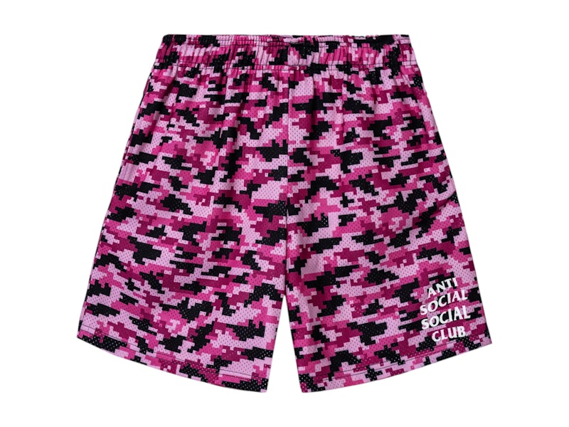 Anti Social Social Club Pixel Camo Shorts Pink