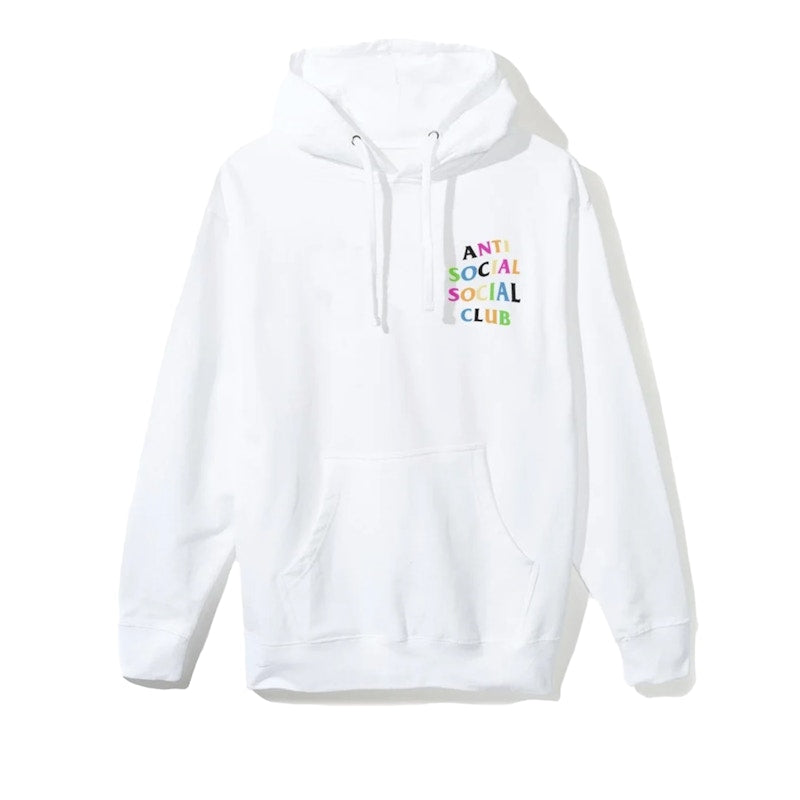 Anti Social Social Club Rainbow Logo Hoodie White