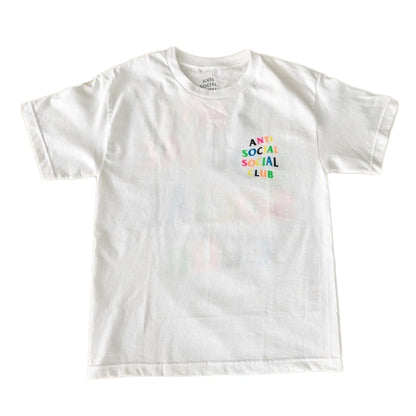 Anti Social Social Club Rainbow Logo Tee White