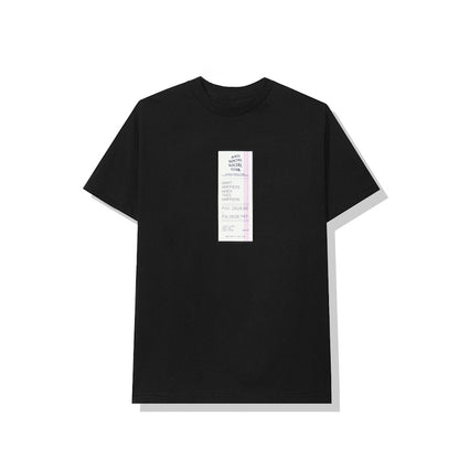 Anti Social Social Club Read Receipts Tee Black