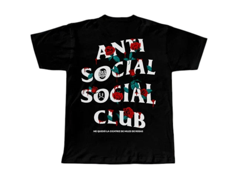 Anti Social Social Club Sadboyz Miles De Rosas Tee Black