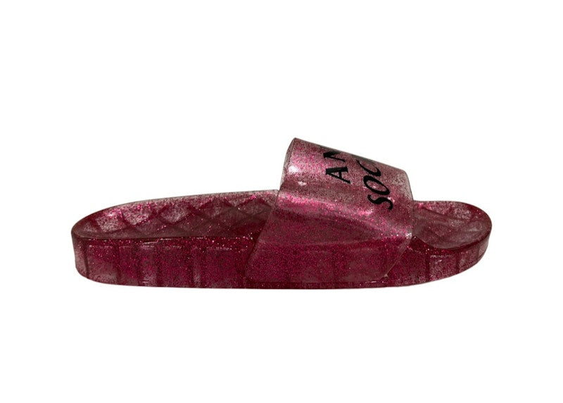 Anti Social Social Club Slide Everything Glitters at the Beginning Pink