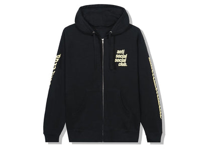 Anti Social Social Club Split Zip Hoodie Black