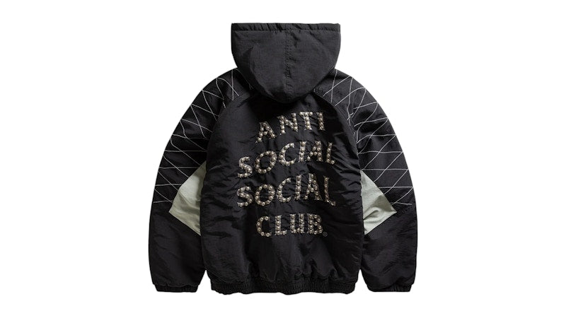 Anti Social Social Club Studded Quilted Starter Jacket Black