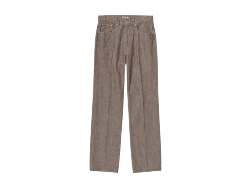 Auralee Hard Twist Brown Denim 5P Pants Mocha Brown