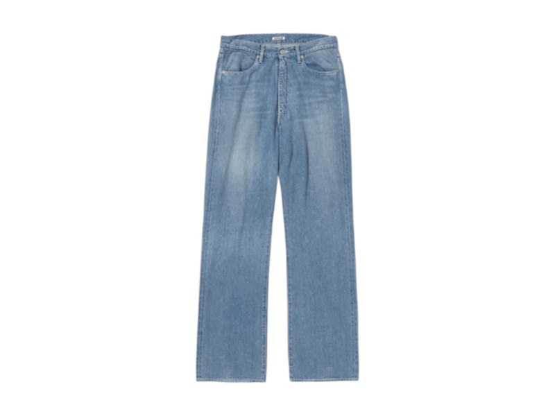 Auralee Selvedge Faded Light Denim Pants Light Indigo