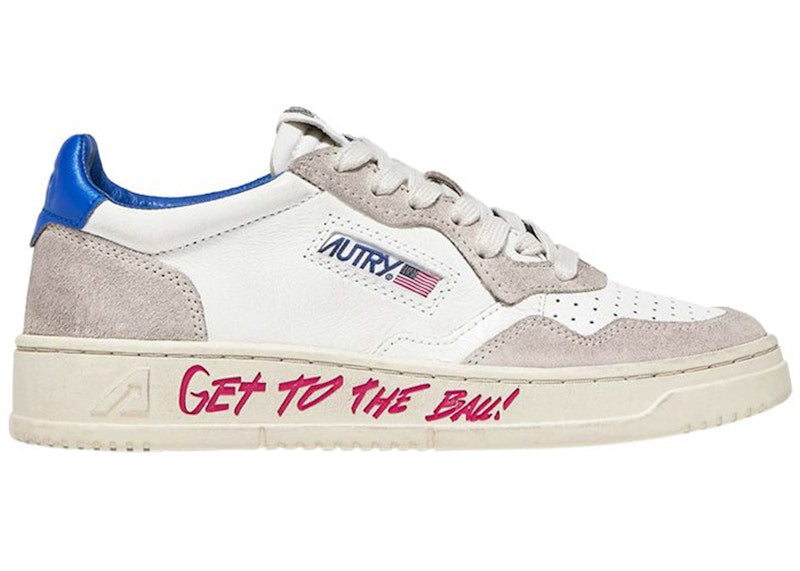 Autry Medalist Leather Low Get To The Ball White Blue