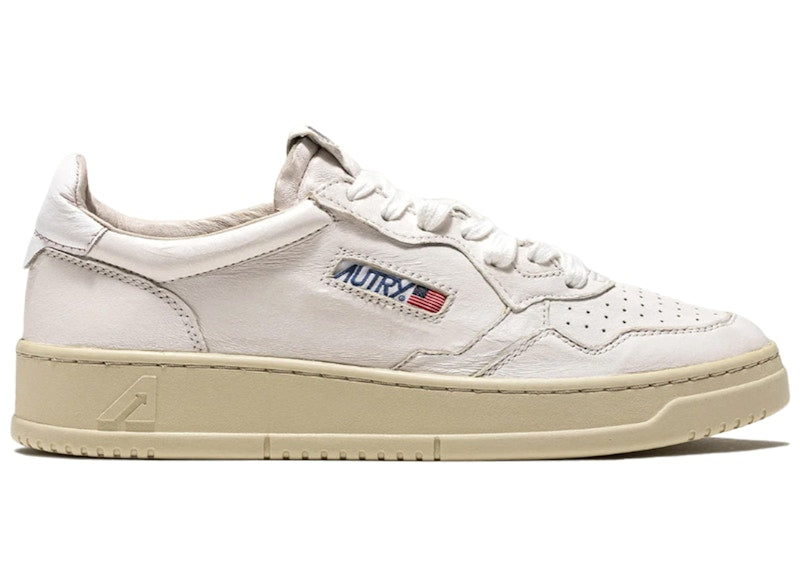 Autry Medalist Leather Low Goatskin White (Women's)
