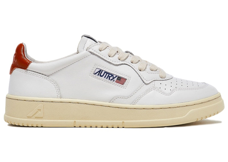 Autry Medalist Leather Low White Rust