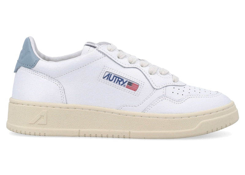 Autry Medalist Leather Low White Silver Blue (Women's)