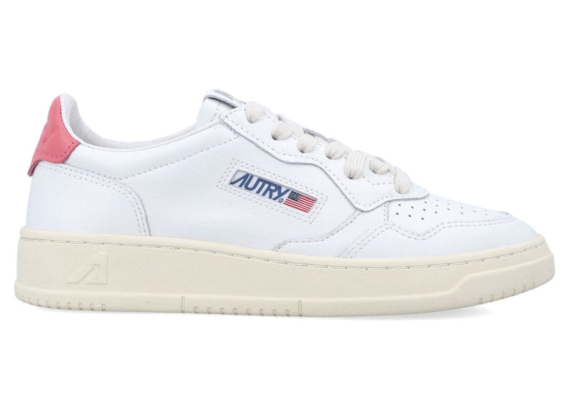 Autry Medalist Leather Low White Tearose (Women's)