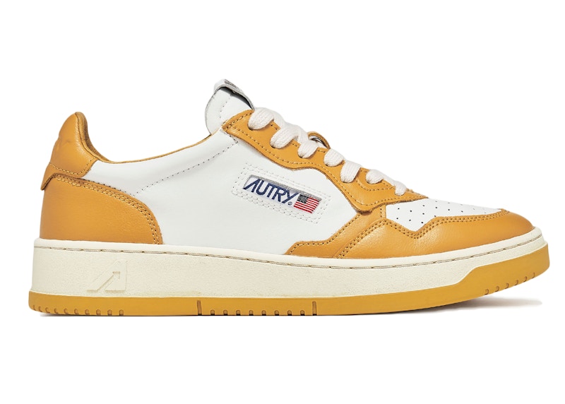 Autry Medalist Leather Low Yellow White