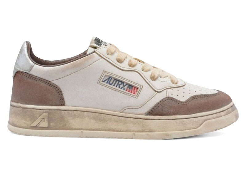 Autry Medalist Low Super Vintage White Burned