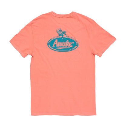 Awake Bulldog Tee Neon Coral