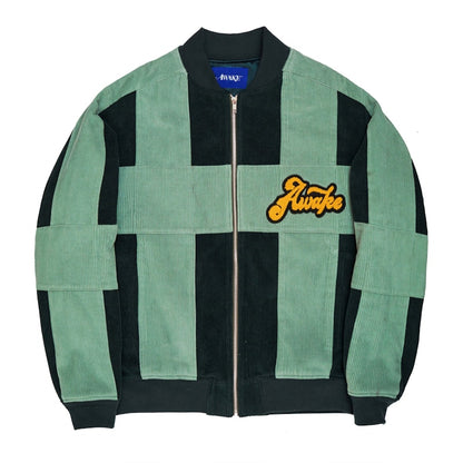 Awake Chenille Patch Corduroy Logo Jacket Green
