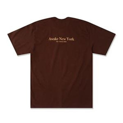 Awake Classic Outline Logo T-shirt Brown