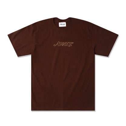 Awake Classic Outline Logo T-shirt Brown