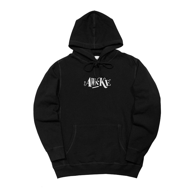 Awake Distorted Logo Hoodie Black