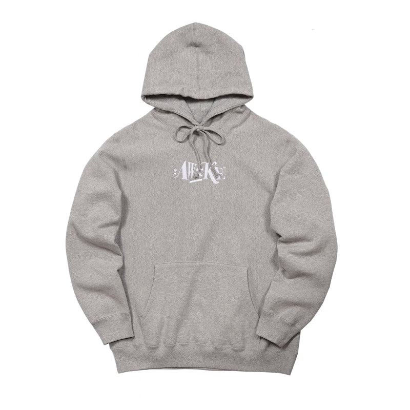 Awake Distorted Logo Hoodie Heather Grey