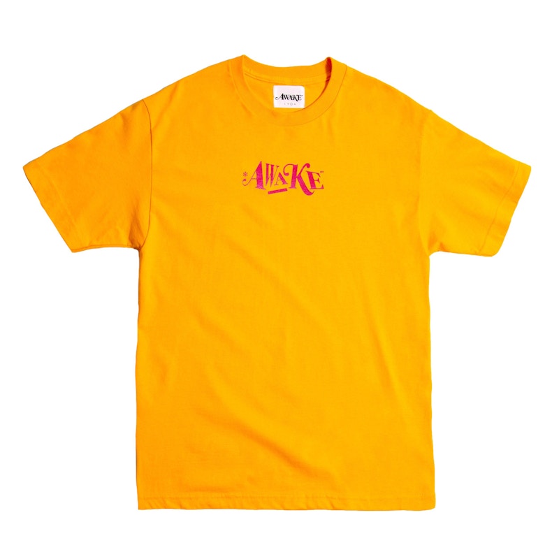 Awake Distorted Logo Tee Mustard