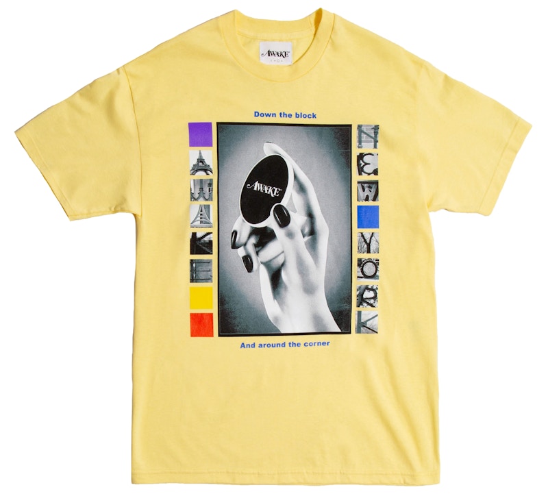 Awake Down The Block Tee Light Yellow