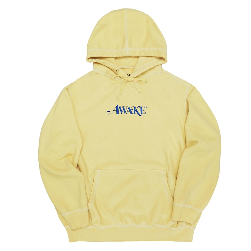 Awake Embroidered Logo Hoodie Light Yellow