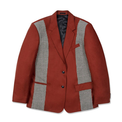 Awake Houndstooth Panel Suit Brick