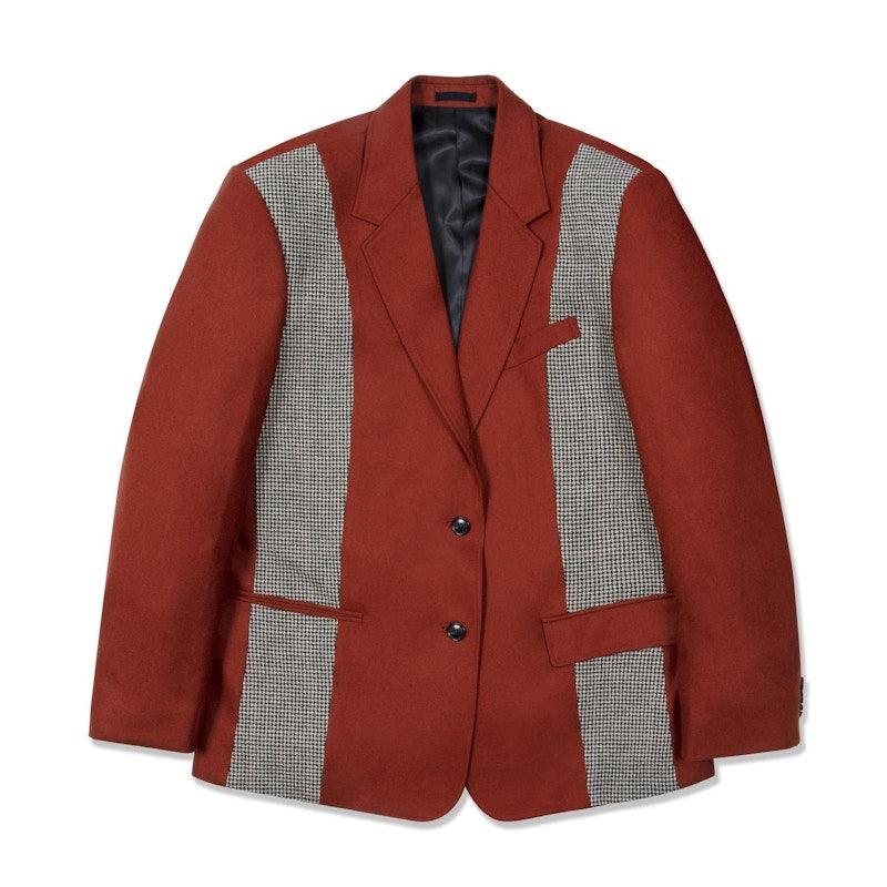 Awake Houndstooth Panel Suit Brick