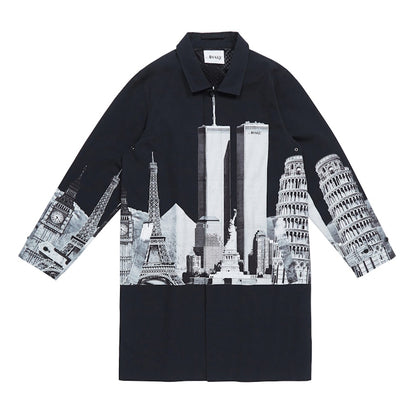 Awake Landmark Trench Coat Black