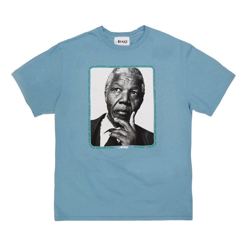 Awake Mandela Tee Washed Blue