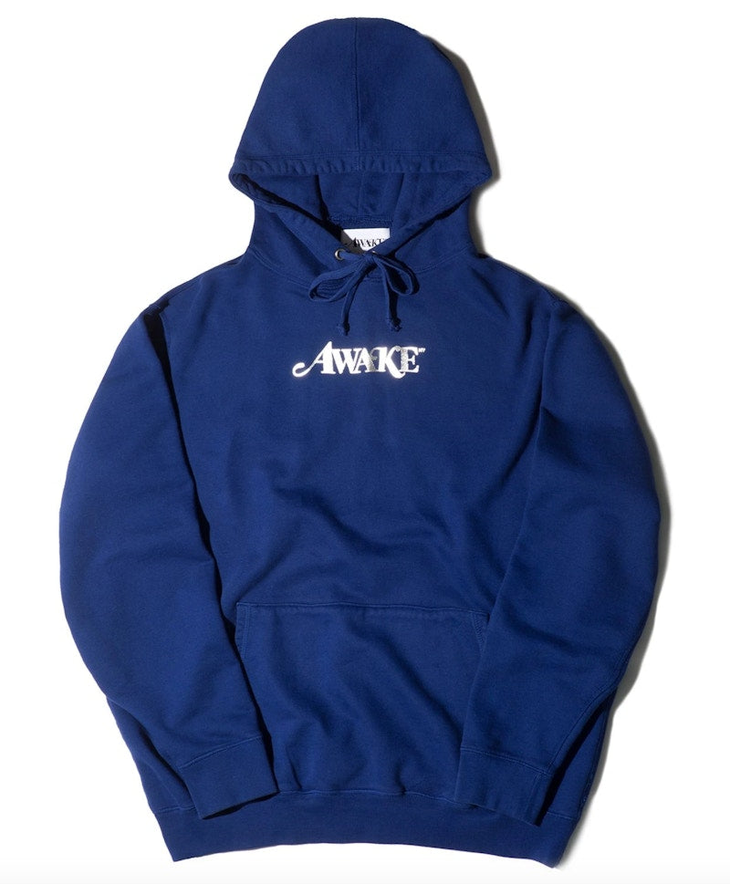 Awake Metallic Foil Logo Hoodie Navy
