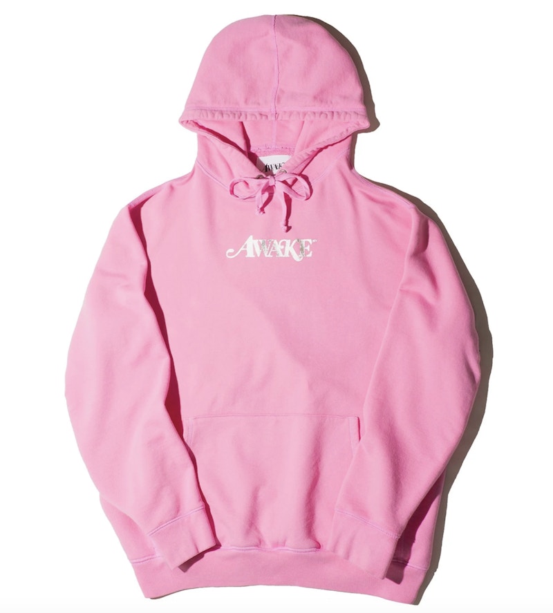 Awake Metallic Foil Logo Hoodie Pink