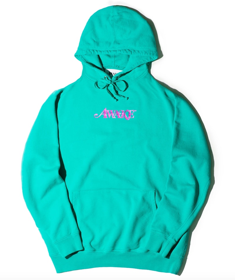Awake Metallic Foil Logo Hoodie Teal