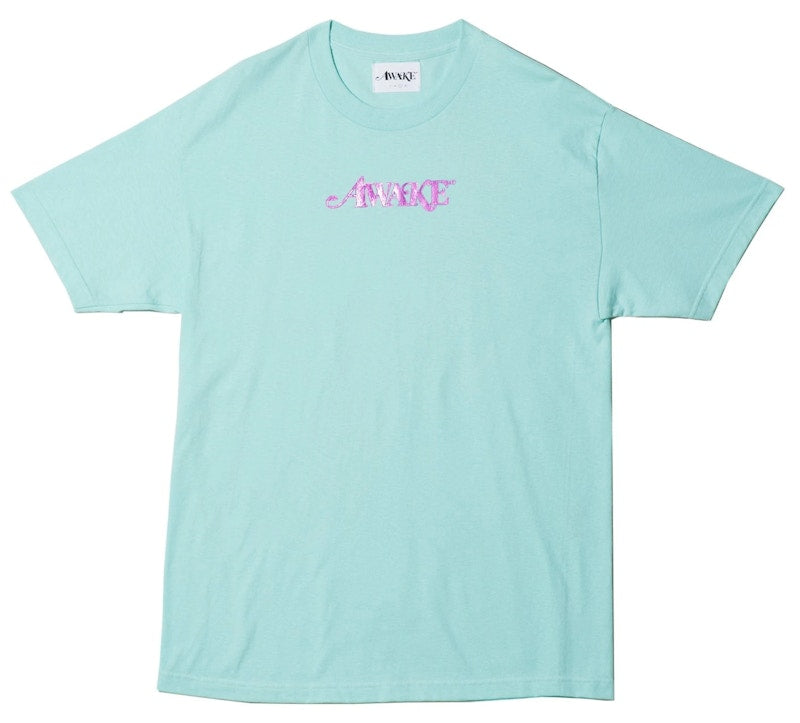 Awake Metallic Foil Logo Tee Teal