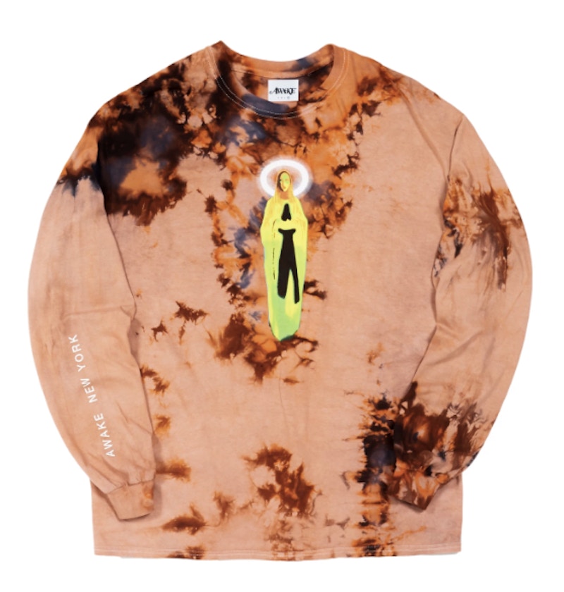 Awake Mother Mary L/S Tee Tie Dye Orange