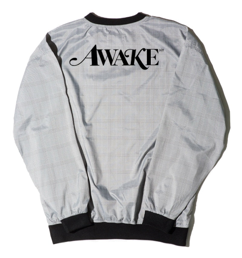 Awake Plaid Windbreaker Pullover Jacket Black