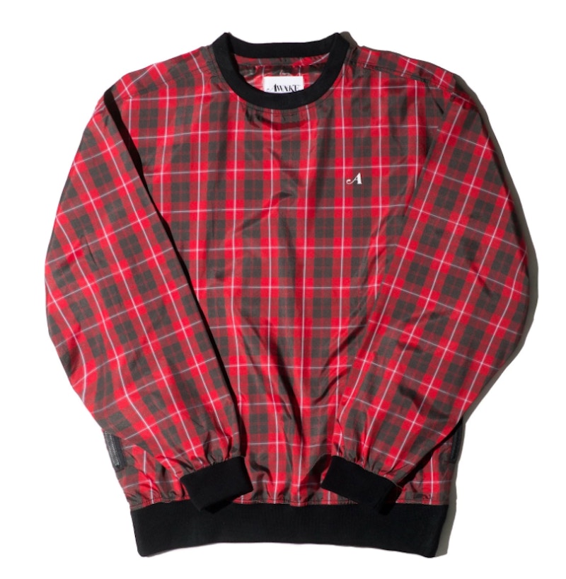 Awake Plaid Windbreaker Pullover Jacket Red