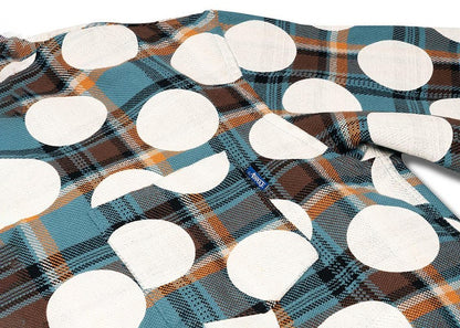 Awake Polka Dot Flannel Shirt Blue
