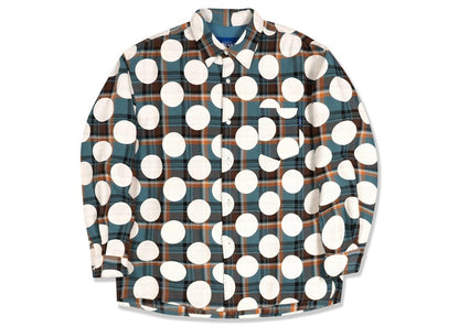 Awake Polka Dot Flannel Shirt Blue
