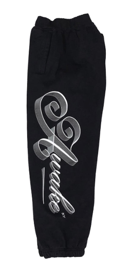 Awake Ribbon Script Logo Sweatpant Black