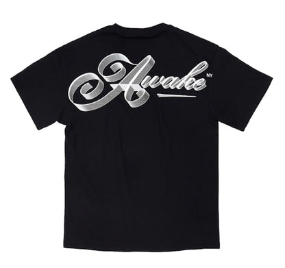 Awake Ribbon Script Logo Tee Black