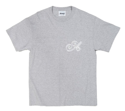 Awake Ribbon Script Logo Tee Heather Grey