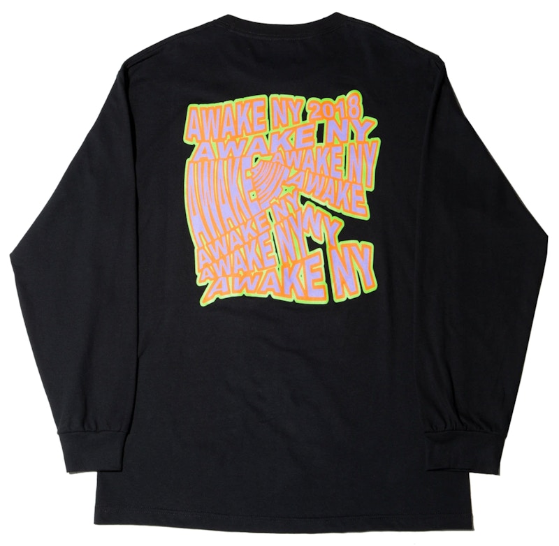 Awake Wave Logo L/S Tee Black