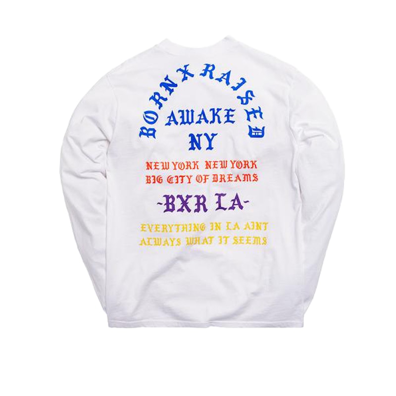 Awake x Born X Raised Coast To Coast L/S Tee White