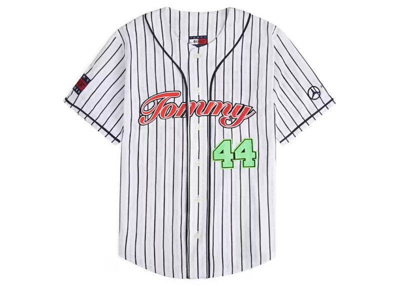 Awake x Tommy x Mercedes-AMG F1 Lewis Baseball Jersey White